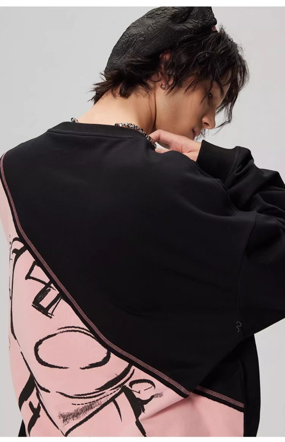 Mkelis Manor Colorblock Print Sweatshirt New Heavyweight Sweatshirt - Image 3
