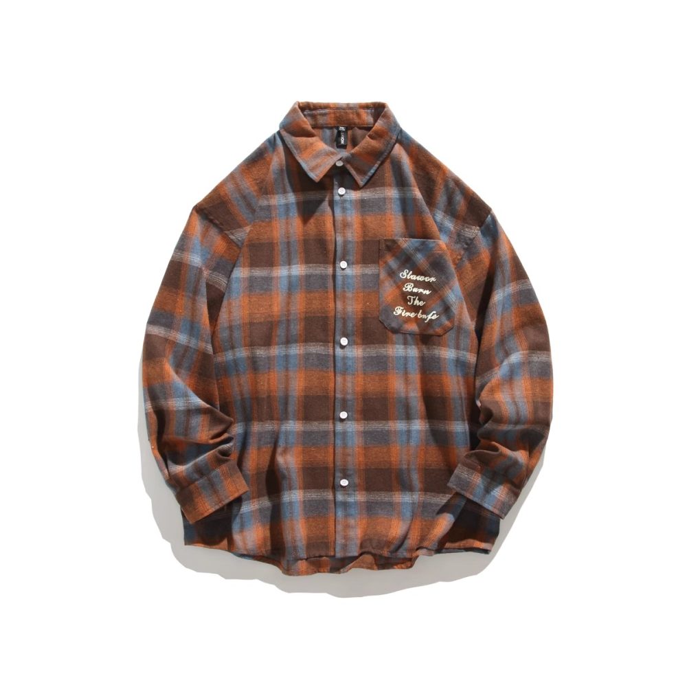 Meklis Manor Fashionable Plaid Long-Sleeve Shirt